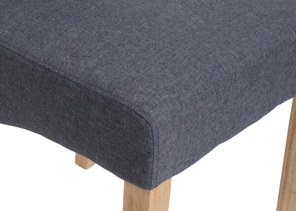 Sada 2 jídelních židlí HWC-O65e, kuchyňská židle Čalouněná židle, Chesterfield látka/textil (280 g/m²), tmavě šedá