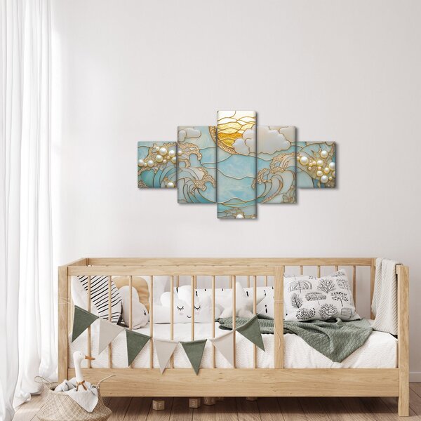 Obraz - 3D perly v oceánu (125x70 cm)