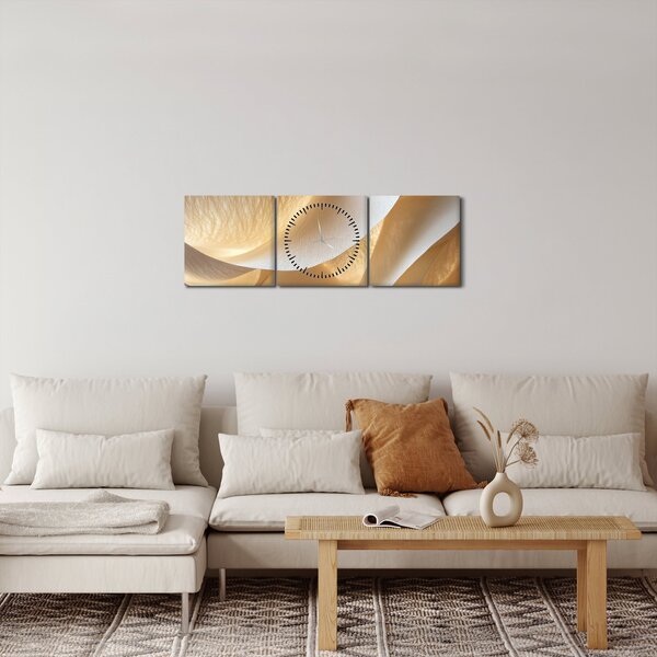 Obraz - Papírová struktura (s hodinami) (90x30 cm)