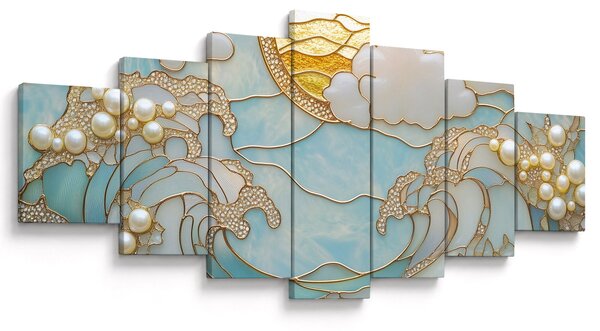 Obraz - 3D perly v oceánu (210x100 cm)
