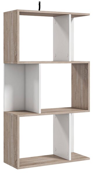 HOMCOM Moderní design kancelářské knihovny, dřevěná, 3 police 60 × 24 × 111,4 cm | Aosom