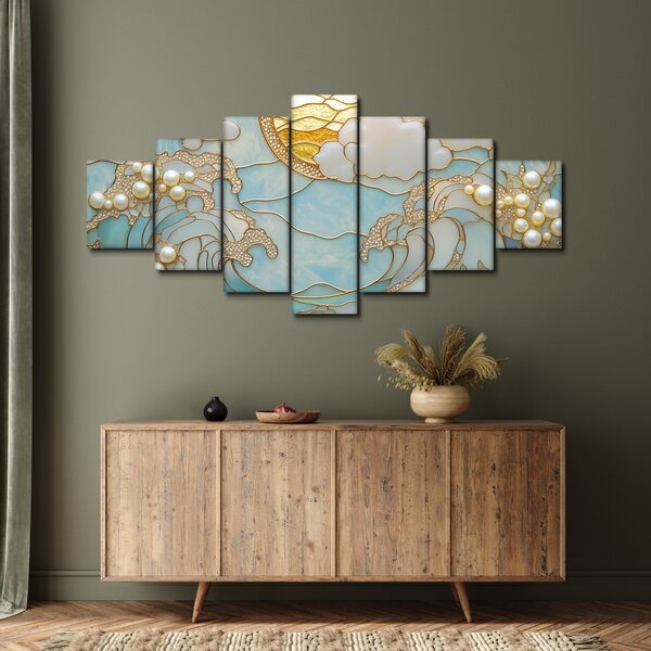 Obraz - 3D perly v oceánu (210x100 cm)