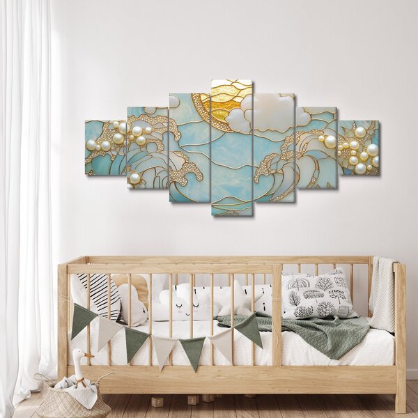 Obraz - 3D perly v oceánu (210x100 cm)