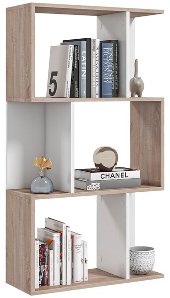 HOMCOM Moderní design kancelářské knihovny, dřevěná, 3 police 60 × 24 × 111,4 cm | Aosom
