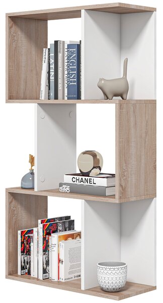 HOMCOM Moderní design kancelářské knihovny, dřevěná, 3 police 60 × 24 × 111,4 cm | Aosom