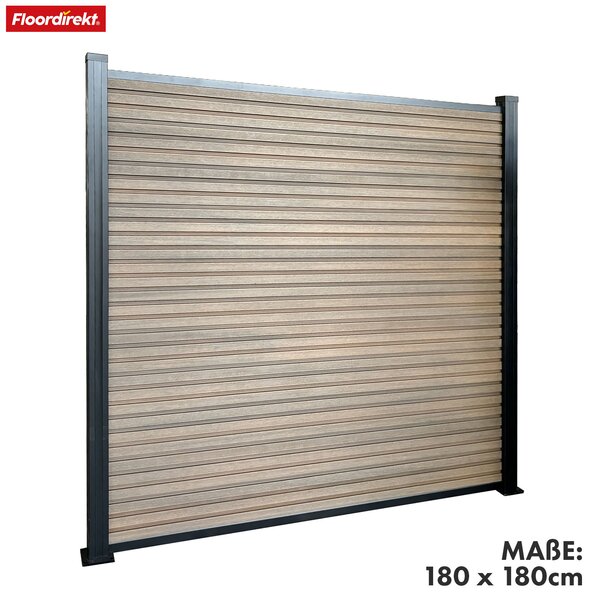 WPC plot Kronos s robustními hliníkovými sloupky 180x180 cm teakové dřevo
