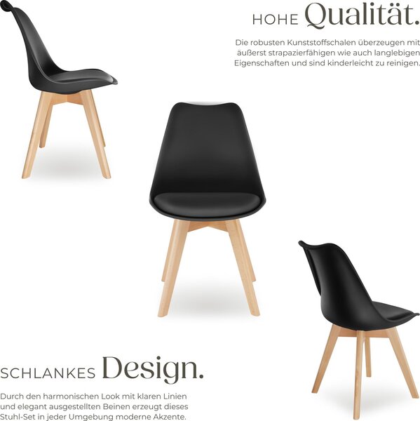 Tectake® Set jídelní židle Frederikke Scandi-Design 49 x 53 x 82 cm