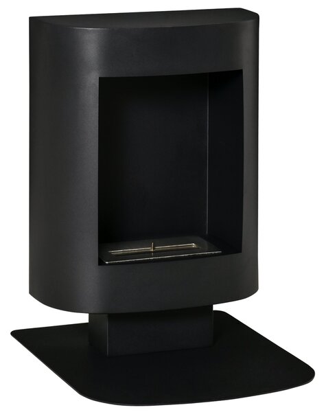 HOMCOM 1,5L Bioetanolový krb s provozem až 3 hodiny, krb s pokrytím do 20 m², výkon 2000W, 46,5x53x65cm, černý | Aosom
