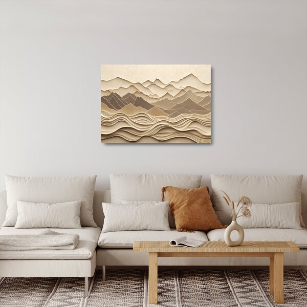 Skleněný obraz - 3D linie hor (70x50 cm)