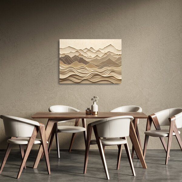 Skleněný obraz - 3D linie hor (70x50 cm)