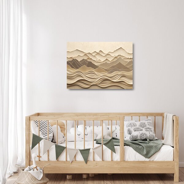 Skleněný obraz - 3D linie hor (70x50 cm)
