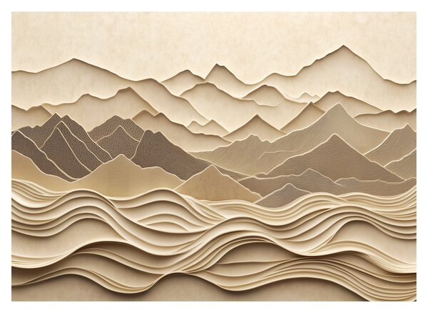 Skleněný obraz - 3D linie hor (70x50 cm)