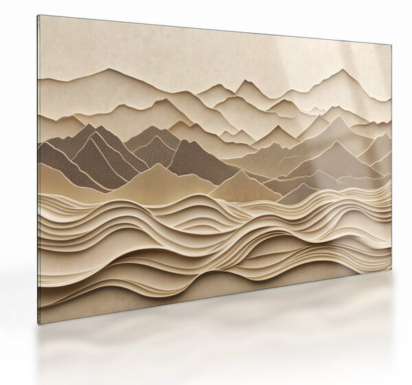 Skleněný obraz - 3D linie hor (70x50 cm)