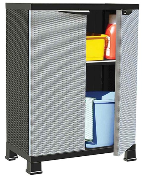Plastová skříňka 68 x 39 x 92 cm ratanový design 337898