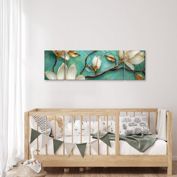 Obraz - 3D magnólie (170x50 cm)