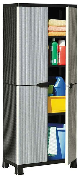 Plastová skříňka 68 x 39 x 171,5 cm ratanový design 337899