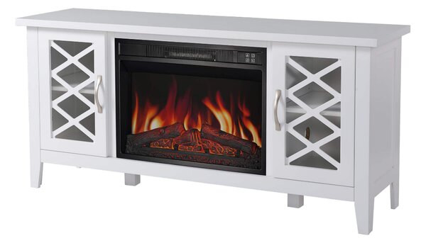 ArtiFlame Elektrický krb Odessa AF23S Elektrický stojící krb s ohřevem 1800 W realistický efekt plamene LED osvětlení Dálkové ovládání Časovač Bílý