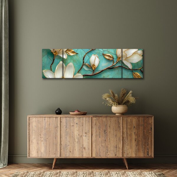 Obraz - 3D magnólie (170x50 cm)