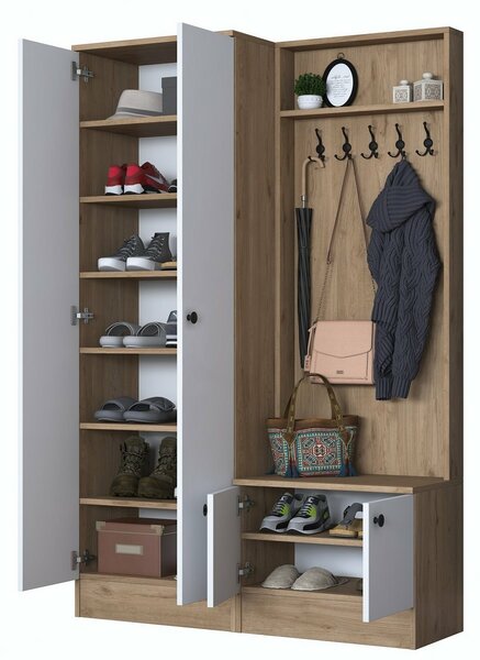 Předsíňová sestava Pone White and Walnut II