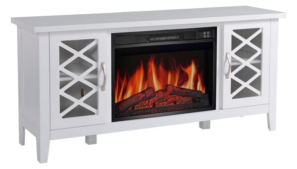 ArtiFlame Elektrický krb Odessa AF23S Elektrický stojící krb s ohřevem 1800 W realistický efekt plamene LED osvětlení Dálkové ovládání Časovač Bílý