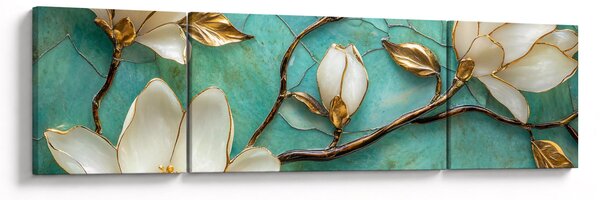 Obraz - 3D magnólie (170x50 cm)