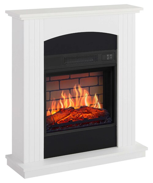 Elektrický krb ArtiFlame Collins AF18B bílý – volně stojící krb s LED plamenem, topný výkon 1,8 kW, pro místnosti do 30 m², rám z MDF