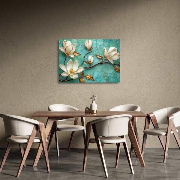 Skleněný obraz - 3D magnólie (70x50 cm)