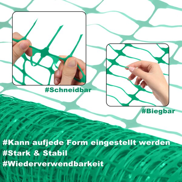 XINZI Varovná síť Zábrana Ochranná síť Zachytávací síť, Zachytávací plot Stavební plot Bezpečnostní síť Plotová síť, (výška 1 m, 1 role délka 80 m), zelená, 80 m