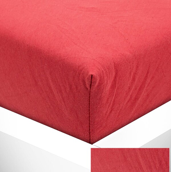 Jersey prostěradlo Premium - Červená Velikost: 90 x 200 cm