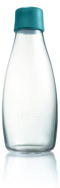 Tmavě tyrkysová skleněná lahev ReTap, 500 ml