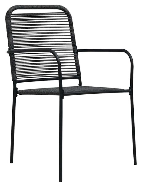 Zahradní jídelní souprava 7 ks Černá Práškově lakovaná ocel 3379161