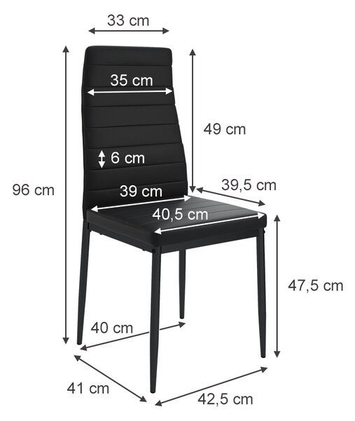 Židle do jídelny Vicco Grand Černá 42.5 x 48 cm Sada 4 kusů, Model 40742