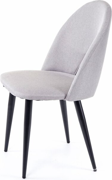 Sada 4 jídelních židlí HWC-D73, židle kuchyňská židle, látka/textil šedá