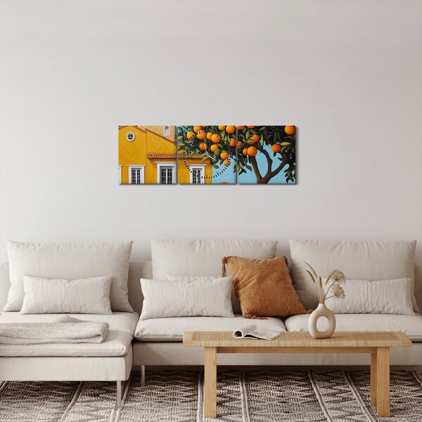 Obraz - Pomerančovník (s hodinami) (90x30 cm)