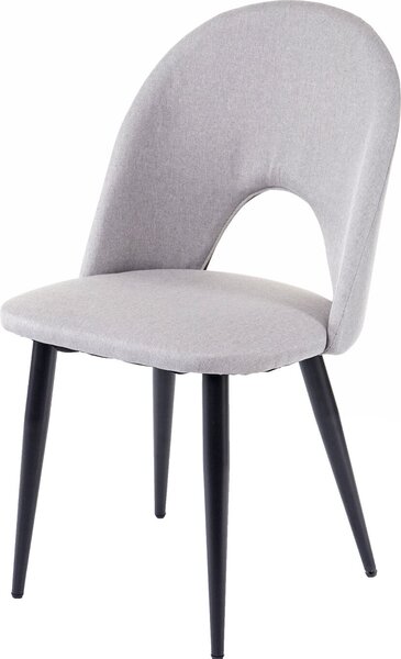 Sada 4 jídelních židlí HWC-D73, židle kuchyňská židle, látka/textil šedá