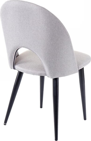 Sada 4 jídelních židlí HWC-D73, židle kuchyňská židle, látka/textil šedá