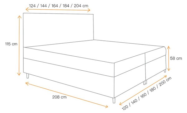 Postel boxspring s úložným prostorem BRIGITA - 160x200, béžová + topper ZDARMA