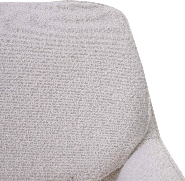 Sada 6 jídelních židlí HWC-N74, kuchyňská židle, otočná, látka bouclé (540g/m²) Oeko-Tex krémová