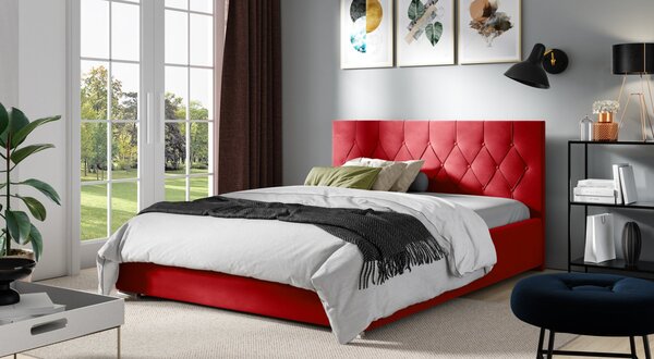 Jednolůžková postel TIBOR - 120x200, červená