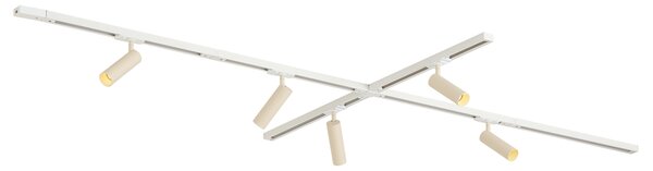 Moderní kolejnicový systém s 5 bodovými světly bílý s béžovou 1-fázový GU10 35mm - Iconic Jeana Luxe