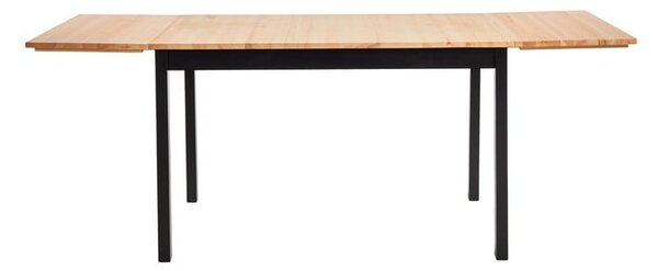 Borovicový rozkládací jídelní stůl s černou konstrukcí Bonami Essentials Brisbane, 120 (200) x 70 cm