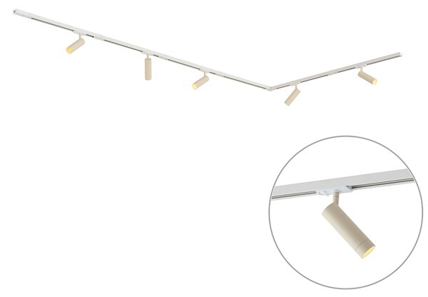 Moderní kolejnicový systém s 5 bodovými světly bílý s béžovou 1-fázový GU10 35mm - Iconic Jeana Luxe