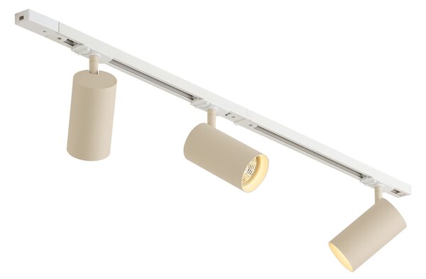 Moderní kolejnicový systém se 3 bodovými světly bílý s béžovou 1-fázový GU10 70mm - Iconic Jeana Luxe