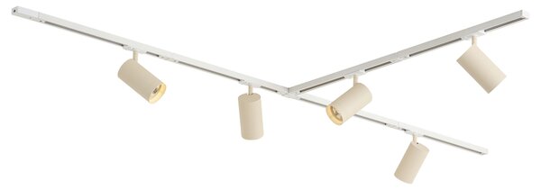Moderní kolejnicový systém s 5 bodovými světly bílý s béžovou 1-fázový GU10 70mm - Iconic Jeana Luxe
