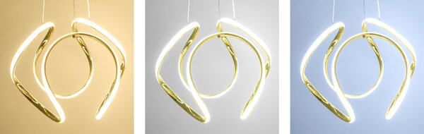 Toolight Toolight, LED závěsné svítidlo + dálkový ovladač 60W APP386-CP, zlatá, OSW-06902