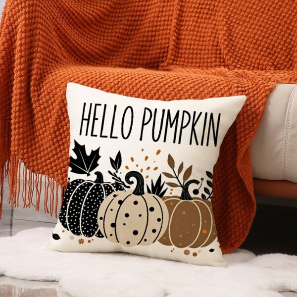 Povlak na polštář HELLO PUMPKIN 45x45 cm, béžový