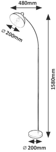 Rabalux Daron stojací lampa 1x40 W chrom 5241