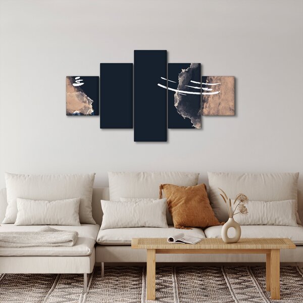 Obraz - Tmavě modrá abstrakce (125x70 cm)