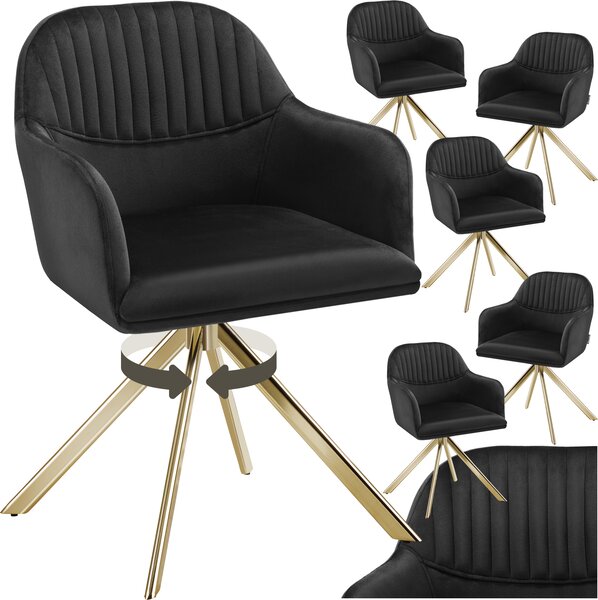 Tectake® sametová otočná židle Lona čalouněná 56 x 59 x 81 cm