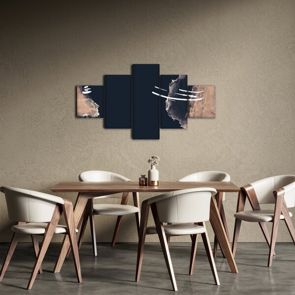 Obraz - Tmavě modrá abstrakce (125x70 cm)